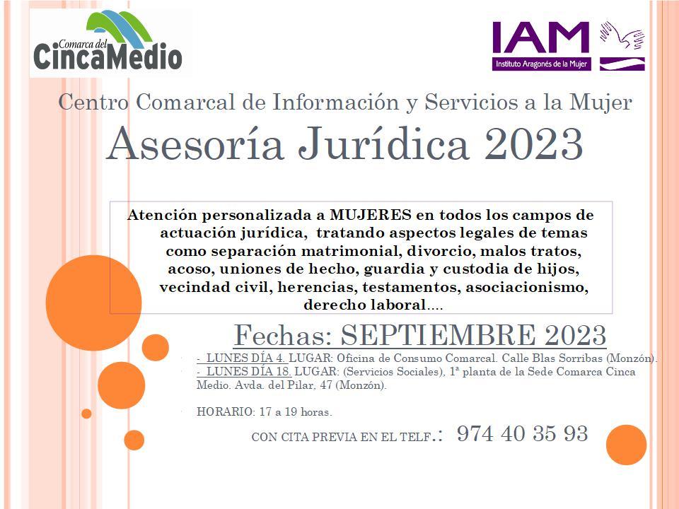 Imagen Atención personalizada a MUJERES Asesoría Jurídica 2023