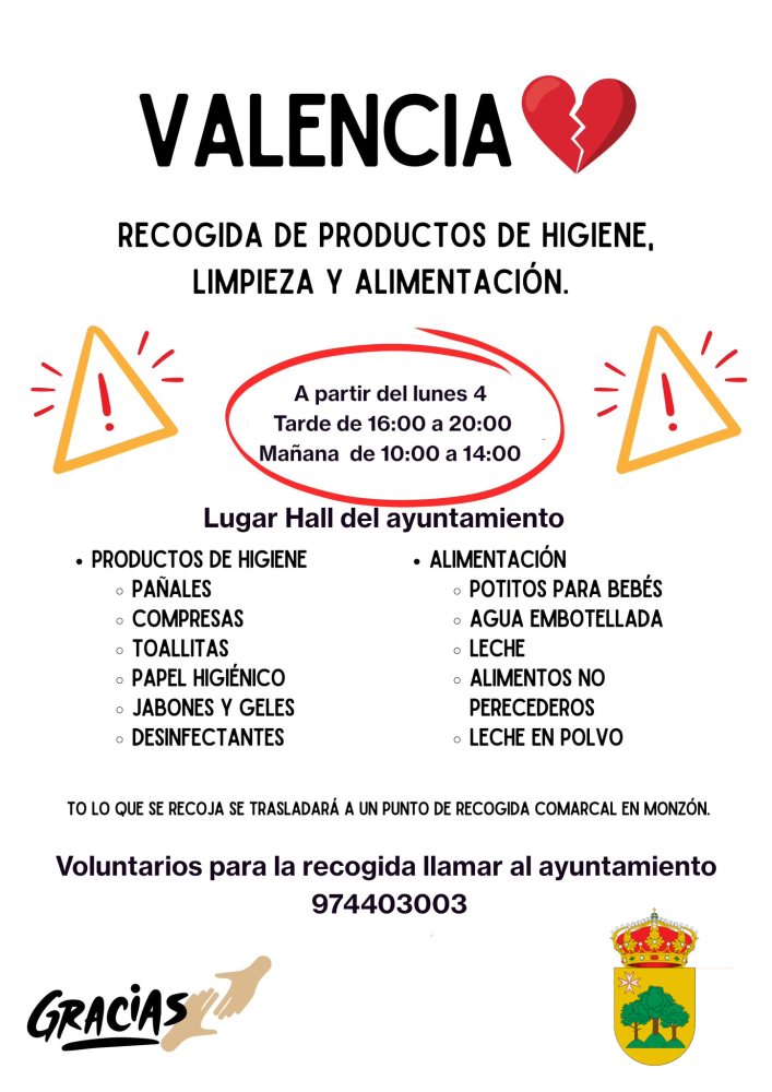 Imagen RECOGIDA DE PRODUCTOS PARA VALENCIA