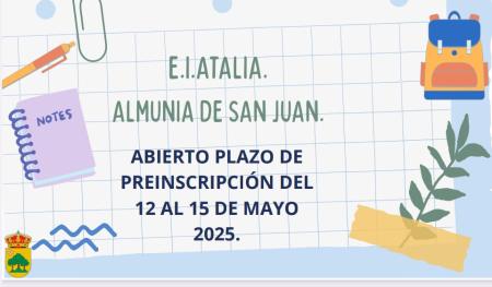 Imagen ABIERTO PLAZO PREISCRIPCION ESCUELA INFANTIL ATALIA