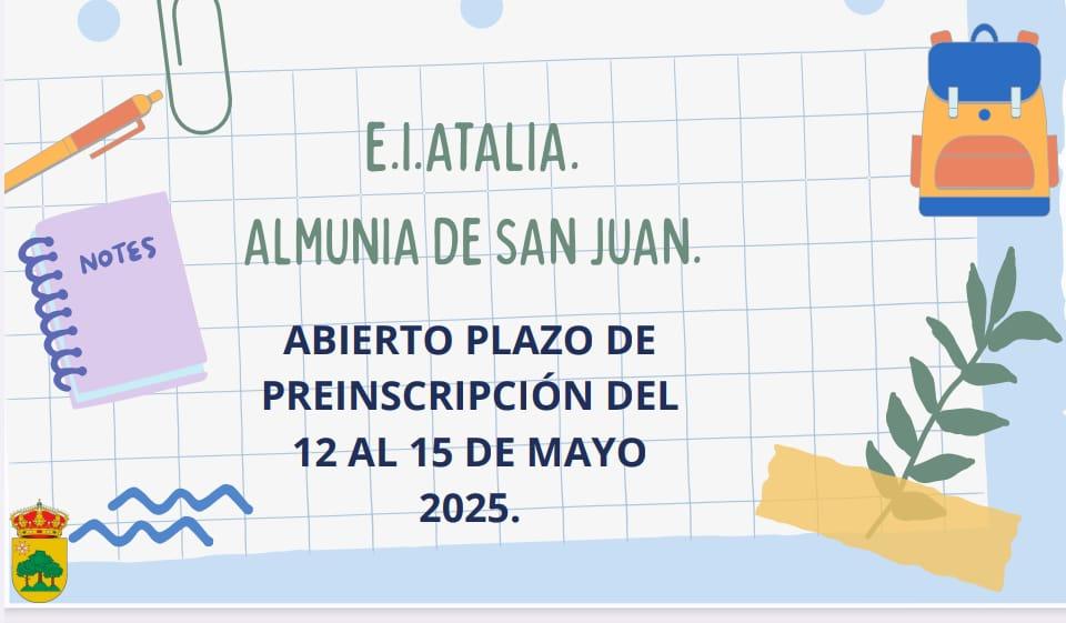 Imagen ABIERTO PLAZO PREISCRIPCION ESCUELA INFANTIL ATALIA