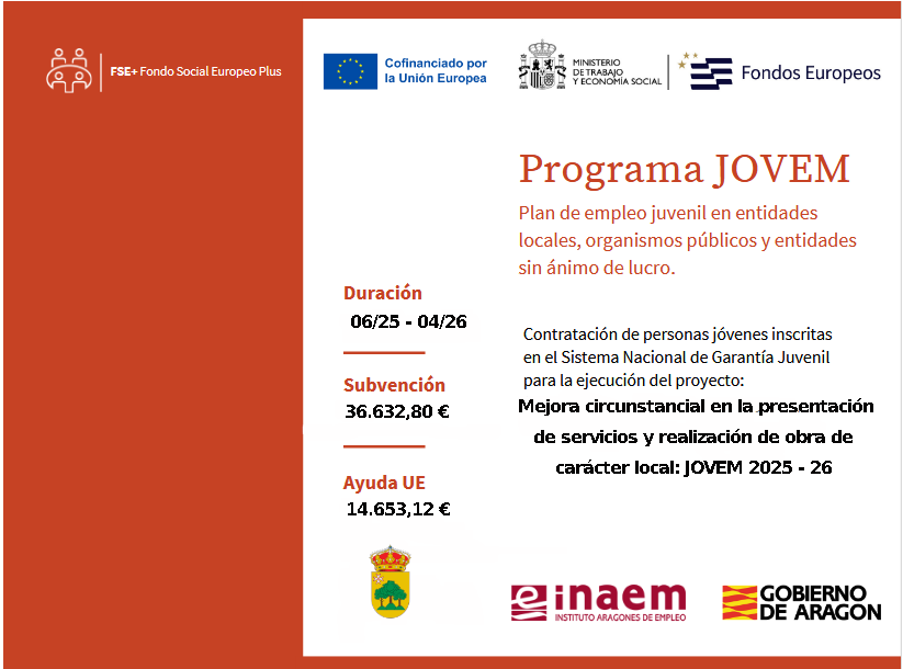 Imagen Mejora circunstancial en la presentación de servicios y realización de obra de  carácter local: JOVEM 2025 - 26