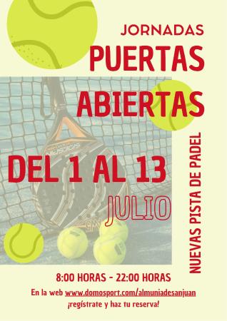 Imagen JORNADAS DE PUERTAS ABIERTAS NUEVA PISTA DE PÁDEL
